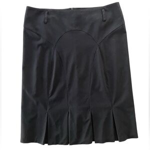 Max Studio Black Swing Style Pleated Skirt Size 8 NWT Belt Loops